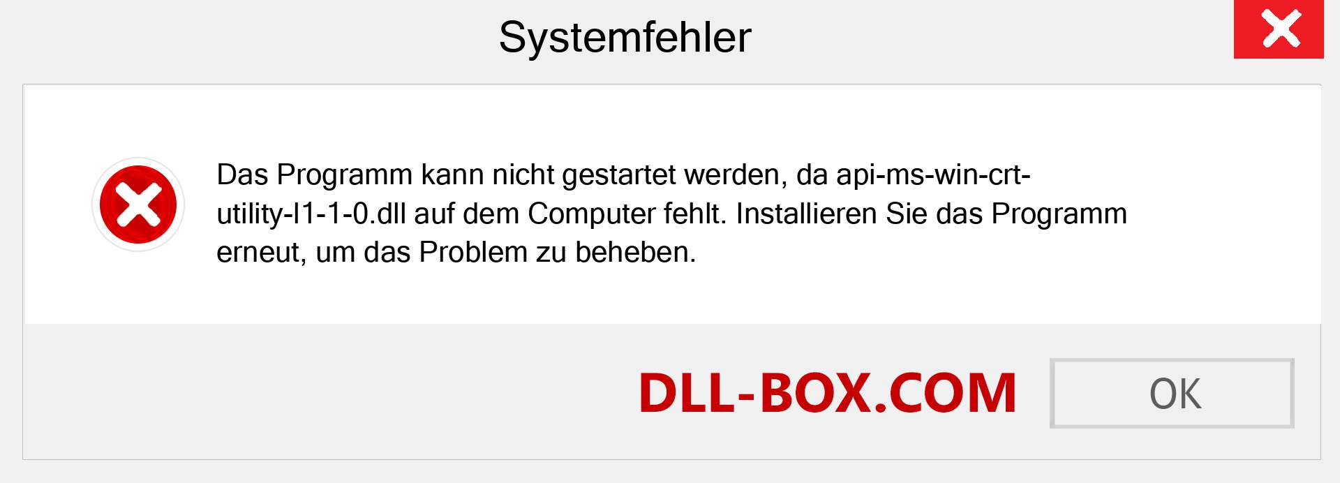 api-ms-win-crt-utility-l1-1-0.dll-Datei fehlt?. Download für Windows 7, 8, 10 - Fix api-ms-win-crt-utility-l1-1-0 dll Missing Error unter Windows, Fotos, Bildern